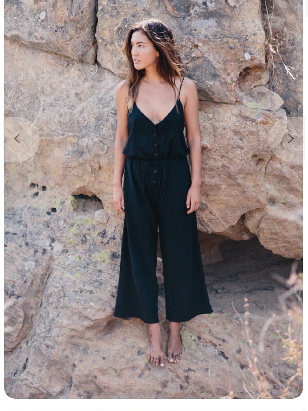 OZMA Black Sleeveless V-Neck Jumpsuit